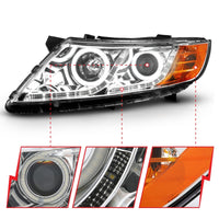 Thumbnail for ANZO 2011-2013 Kia Optima Projector Headlights w/ Halo Chrome (CCFL)