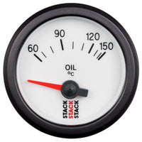 Thumbnail for Autometer Stack 52mm 60-150 Deg C M10 Male Electric Oil Temp Gauge - White