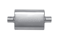 Thumbnail for Gibson MWA Superflow Center/Center Oval Muffler - 4x9x14in/2.5in Inlet/2.5in Outlet - Stainless