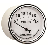 Thumbnail for AutoMeter Gauge Voltmeter 2-1/16in. 18V Elec Old Tyme White II