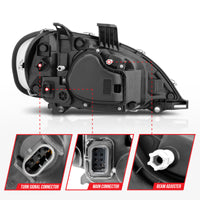 Thumbnail for ANZO 2002-2014 Freightliner M2 LED Crystal Headlights Black Housing w/ Clear Lens (Pair)
