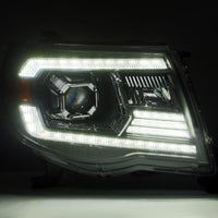 Thumbnail for AlphaRex 05-11 Toyota Tacoma PRO-Series Projector Headlights Plank Style Design Alpha Black w/DRL