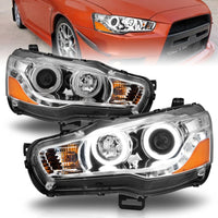 Thumbnail for ANZO 2008-2015 Mitsubishi Lancer Projector Headlights w/ Halo Chrome (CCFL)