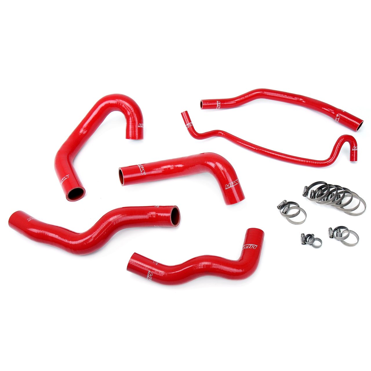 HPS Red Reinforced Silicone Radiator Hose Kit Coolant for Ford 05-06 Mustang V8