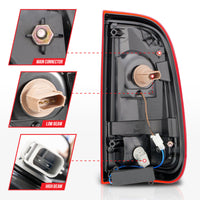 Thumbnail for ANZO 2008-2016 Ford F-250 LED Taillights Chrome Housing Red/Clear Lens (Pair)