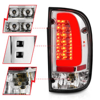 Thumbnail for ANZO 95-00 Toyota Tacoma LED Taillights Chrome Housing Clear Lens (Pair)