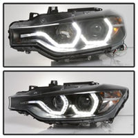 Thumbnail for Spyder 12-14 BMW F30 3 Series 4DR Projector Headlights - LED DRL - Black (PRO-YD-BMWF3012-DRL-BK)