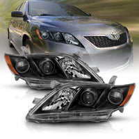 Thumbnail for ANZO 2007-2009 Toyota Camry Projector Headlight Black Amber