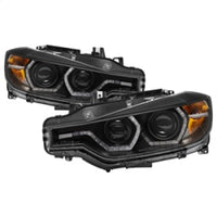 Thumbnail for Spyder 12-14 BMW F30 3 Series 4DR Projector Headlights - LED DRL - Black (PRO-YD-BMWF3012-DRL-BK)