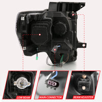 Thumbnail for ANZO 2009-2013 Ford F-150 Projector Light Bar G4 Switchback H.L. Chrome Amber