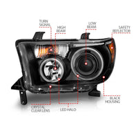 Thumbnail for ANZO 2007-2013 Toyota Tundra Projector Headlights w/ Halo Black (CCFL)
