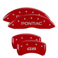 Thumbnail for MGP 4 Caliper Covers Engraved Front Pontiac Engraved Rear G8 Red finish silver ch