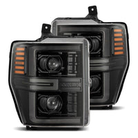 Thumbnail for AlphaRex 08-10 Ford F250-550 LUXX-Series LED Projector Headlights Alpha-Blk w/Activ Light/Seq Signal