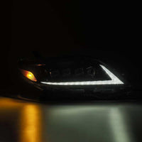 Thumbnail for AlphaRex 11-21 Toyota Sienna LUXX LED Proj Headlights Plank Style Alpha Black w/Seq Signal/DRL