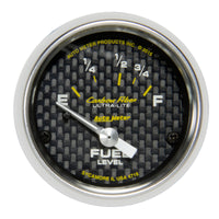 Thumbnail for Autometer Carbon Fiber Gauge Fuel Level 2 1/16in 16e To 158f Elec Carbon Fiber