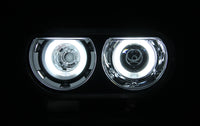 Thumbnail for ANZO 2008-2014 Dodge Challenger Projector Headlights w/ Halo Black (CCFL)