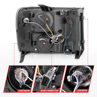 Thumbnail for ANZO 2007-2013 Gmc Sierra 1500 Projector Headlights w/ Halo Black