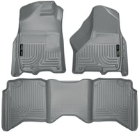 Thumbnail for Husky Liners 2012 Dodge Ram 1500/2500/3500 Crew Cab WeatherBeater Combo Gray Floor Liners