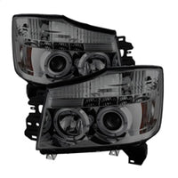 Thumbnail for Spyder Nissan Titan 04-14/Armada 04-07 Projector Headlights LED Halo LED Smke PRO-YD-NTI04-HL-SM
