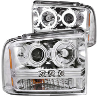 Thumbnail for ANZO 2005-2007 Ford Excursion Projector Headlights w/ Halo Chrome w/ LED Strip (CCFL) 1pc