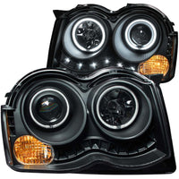 Thumbnail for ANZO 2008-2010 Jeep Grand Cherokee Projector Headlights w/ Halo Black (CCFL)