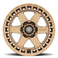 Thumbnail for ICON Raider 17x8.5 6x120 0mm Offset 4.75in BS Satin Brass Wheel