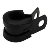 Thumbnail for DeatschWerks Rubber Cushioned P-Clamp for 6AN Hose - 9.5mm Clamp Id - Anodized Matte Black