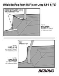 Thumbnail for BedRug 81-86 Jeep CJ-7 Rear Kit w/o Gussets 4pc Cargo Kit (Incl Tailgate & Cargo Liner)
