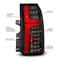 Thumbnail for ANZO 15-20 Chevrolet Tahoe Sequential LED Tube Taillights Black
