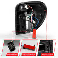 Thumbnail for ANZO 2004-2007 Dodge Grand Caravan LED Tail Lights w/ Light Bar Black Housing Smoke Lens