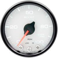 Thumbnail for Autometer Spek-Pro Gauge Boost 2 1/16in 100psi Stepper Motor W/Peak & Warn Wht/Blk