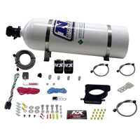 Thumbnail for Nitrous Express GM LS 78mm 3-Bolt Nitrous Plate Kit (50-350HP) w/15lb Bottle