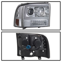 Thumbnail for Spyder 99-04 Ford F-250 Super Duty Light Bar Projector Headlights - Chrome (PRO-YD-FF25099V2-LB-C)