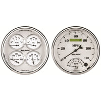 Thumbnail for AutoMeter Gauge Kit 2 Pc. Quad & Tach/Speedo 5in. Old Tyme White II