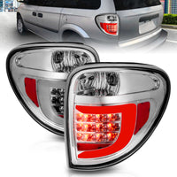 Thumbnail for ANZO 2004-2007 Dodge Grand Caravan LED Tail Lights w/ Light Bar Chrome Housing Clear Lens