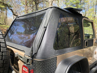 Thumbnail for Rampage 18-21 Jeep Wrangler (JL) Unlimited Frameless TrailView Fastback Soft Top Kit - Black Diamond