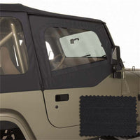 Thumbnail for Rugged Ridge Upper Soft Door Kit Black Diamond 88-95 Jeep Wrangler YJ