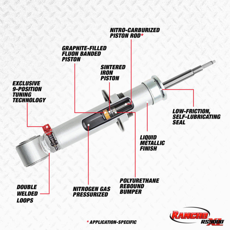Rancho 01-03 Mitsubishi Montero Front RS9000XL Strut EXPORT ONLY