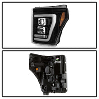 Thumbnail for Spyder Ford F250/350/450 11-16 V2 High-Power LED Headlights-White Light Bar-Black PRO-YD-FS11V2PL-BK