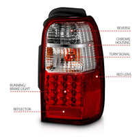Thumbnail for ANZO 2001-2002 Toyota 4 Runner LED Taillights Red/Clear
