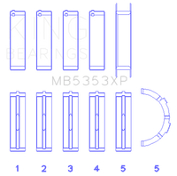 Thumbnail for King Ford 281 4.6L SOHC 16V (Size STDX) Performance Main Bearing Set (Set of 5)
