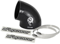 Thumbnail for aFe Magnum FORCE CAI Univ. Silicone (3.5in to 3in ID / 75 Deg.) Elbow Reducing Coupler - Black