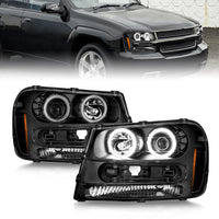 Thumbnail for ANZO 02-09 Chevrolet Trailblazer (Will Not Fit 06-09 LT) Projector Headlights w/Halo Black Housing