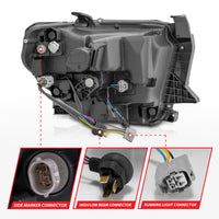 Thumbnail for ANZO 2014-2021 Toyota Tundra LED Crystal Headlights w/ Switchback Chrome Housing w/ DRL