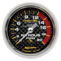 Thumbnail for Autometer Carbon Fiber 52mm 1600 PSI Mechanical Nitrous Pressure Gauge