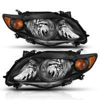 Thumbnail for ANZO 2009-2010 Toyota Corolla Crystal Headlight Black Amber