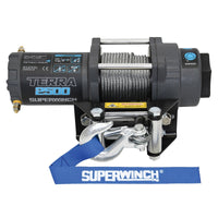Thumbnail for Superwinch 2500 LBS 12V DC 3/16in x 40ft Steel Rope Terra 2500 Winch - Gray Wrinkle