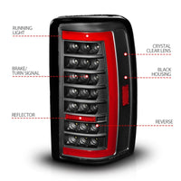 Thumbnail for ANZO 00-06 Chevrolet Tahoe / GMC Yukon Full LED Taillights w/ Lightbar Black Housing/Clear Lens