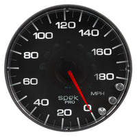 Thumbnail for Autometer Spek-Pro Gauge Speedometer 5in 180 Mph Elec. Programmable Black/Black