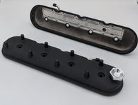 Thumbnail for Granatelli 96-22 GM LS Standard Hieght Valve Cover w/Angled Coil Mount - Blk Wrinkle (Pair)
